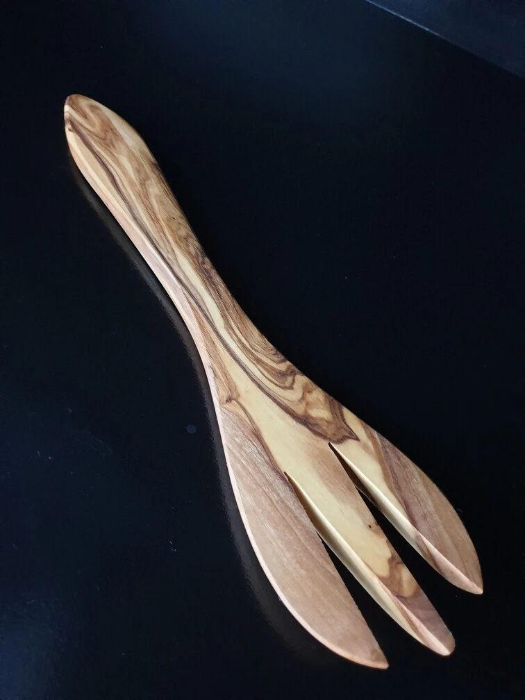 Gabel aus Olivenholz